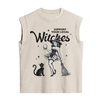 Purplehecate Support Your Local Witches Vintage Washed Tank