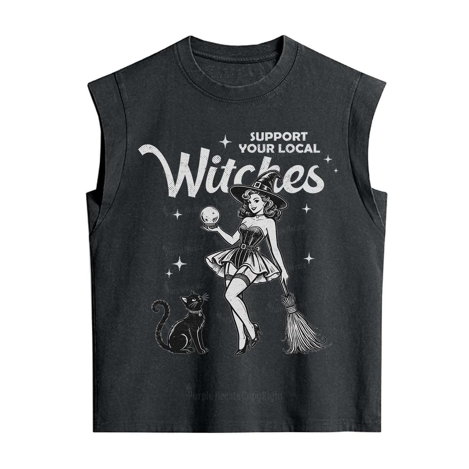 Purplehecate Support Your Local Witches Vintage Washed Tank