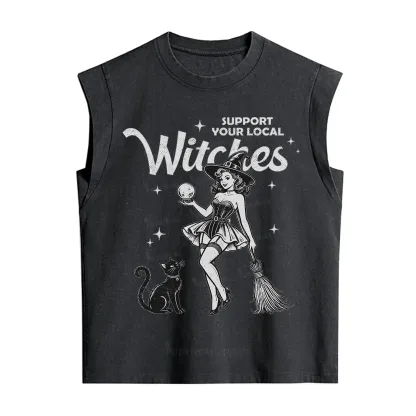 Purplehecate Support Your Local Witches Vintage Washed Tank
