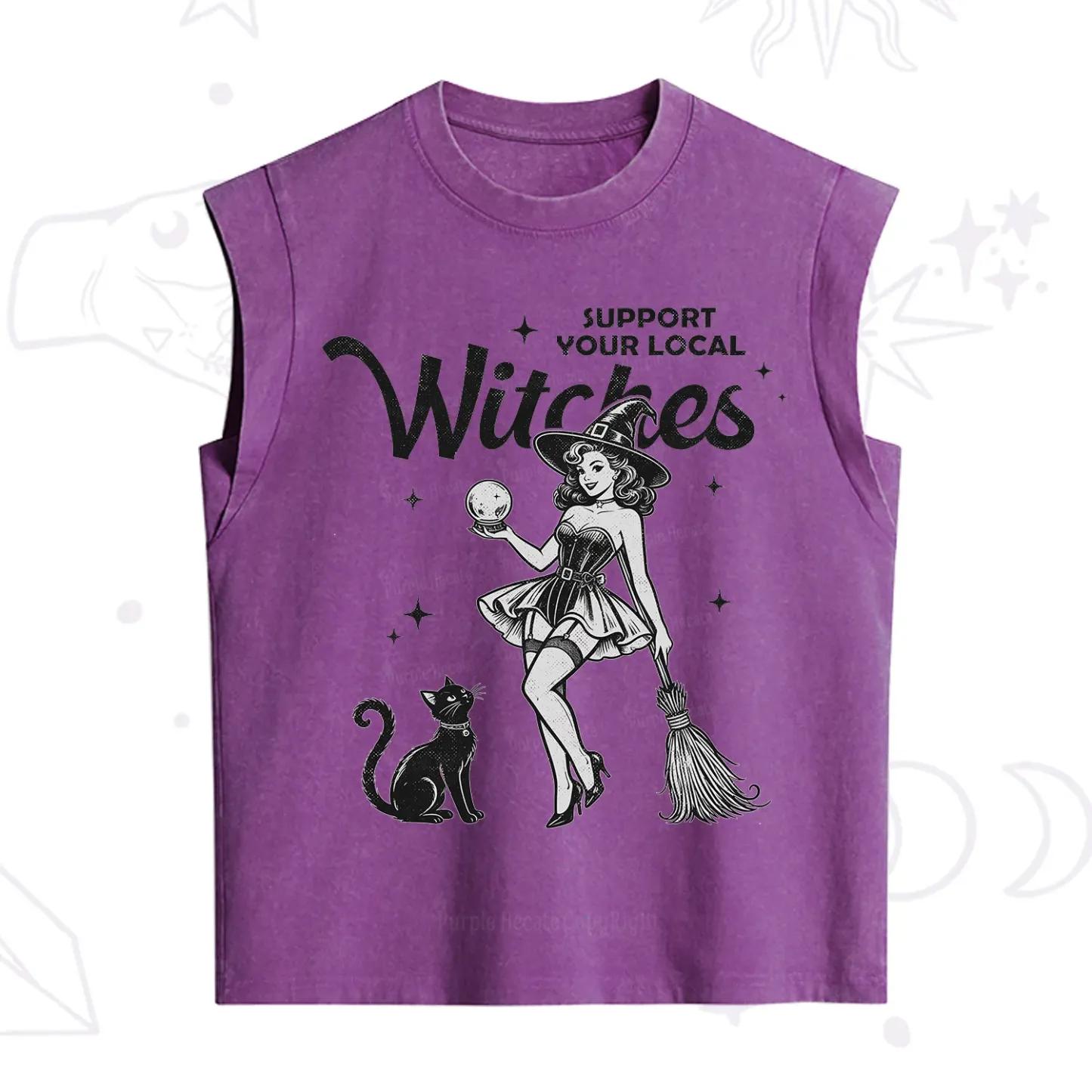 Purplehecate Support Your Local Witches Vintage Washed Tank