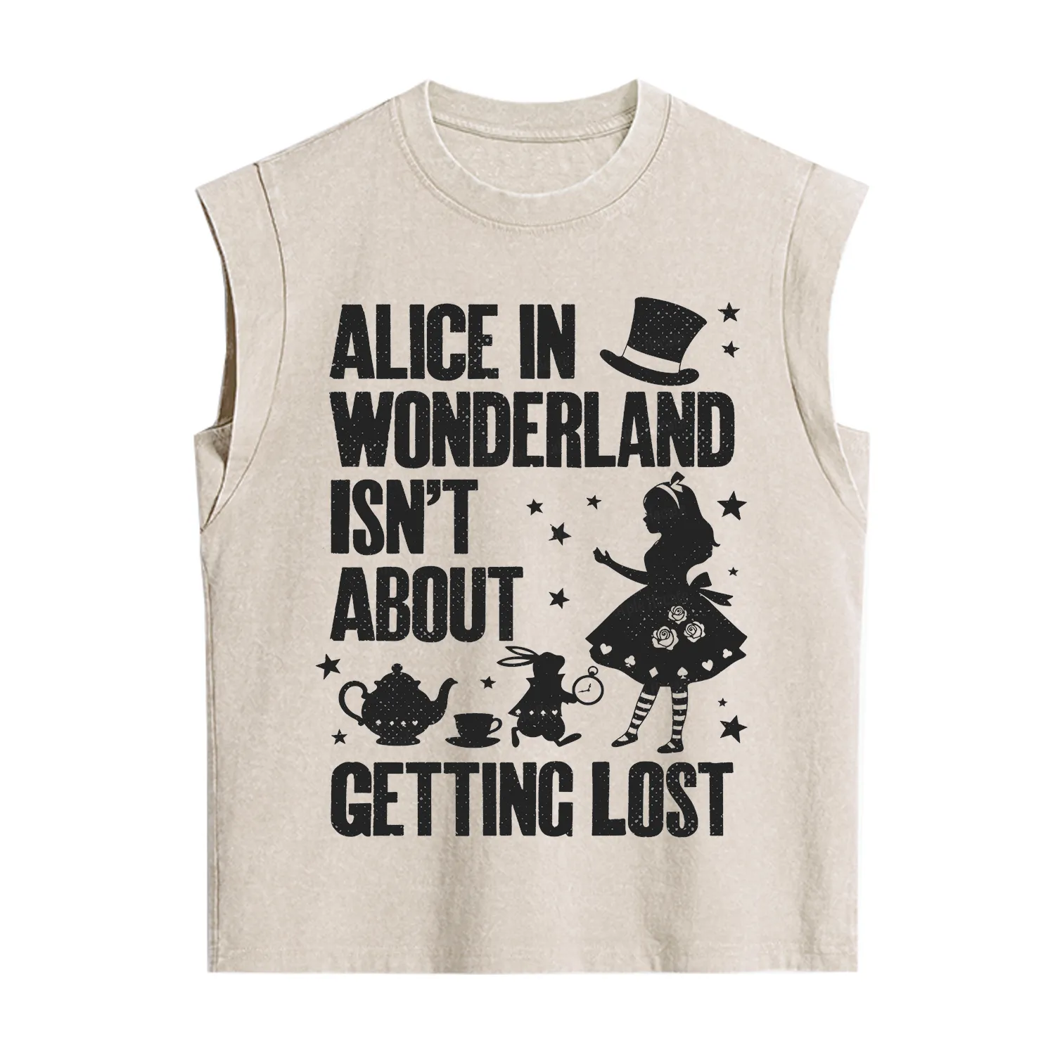 Purplehecate Alice Style Wonderland Girl Quote Vintage Washed Tank