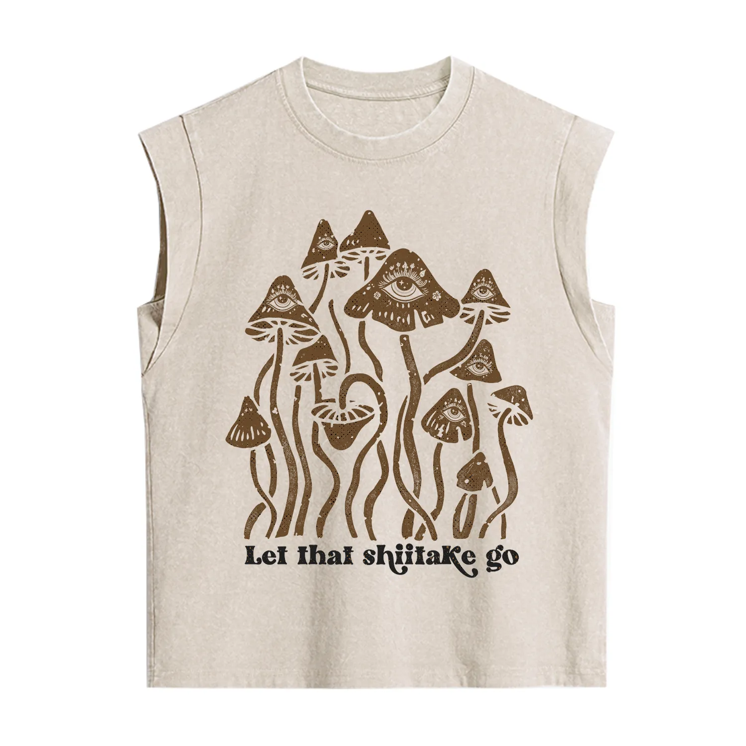 Purplehecate Let That Shiitake Go Funny Sarcastic Mushroom Vintage Washed Tank