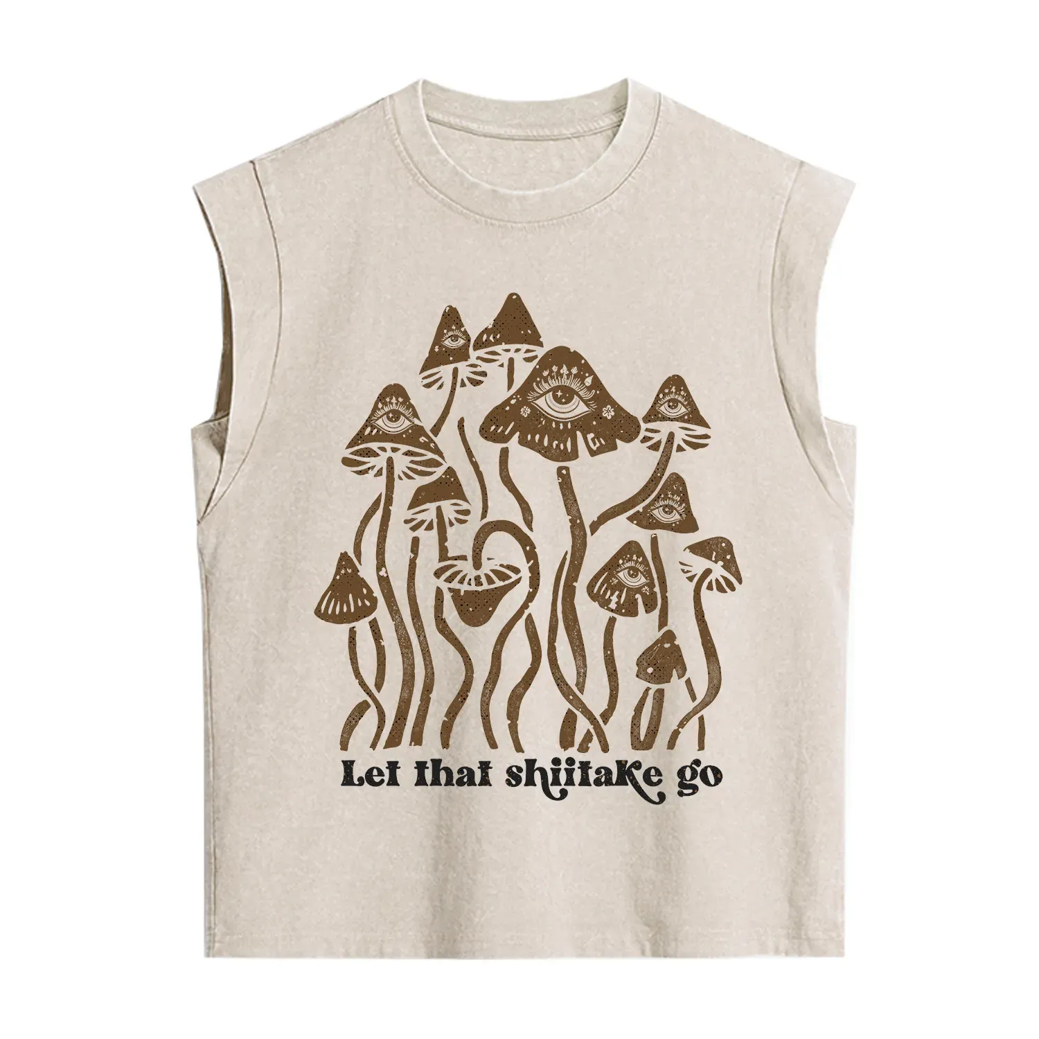 Purplehecate Let That Shiitake Go Funny Sarcastic Mushroom Vintage Washed Tank