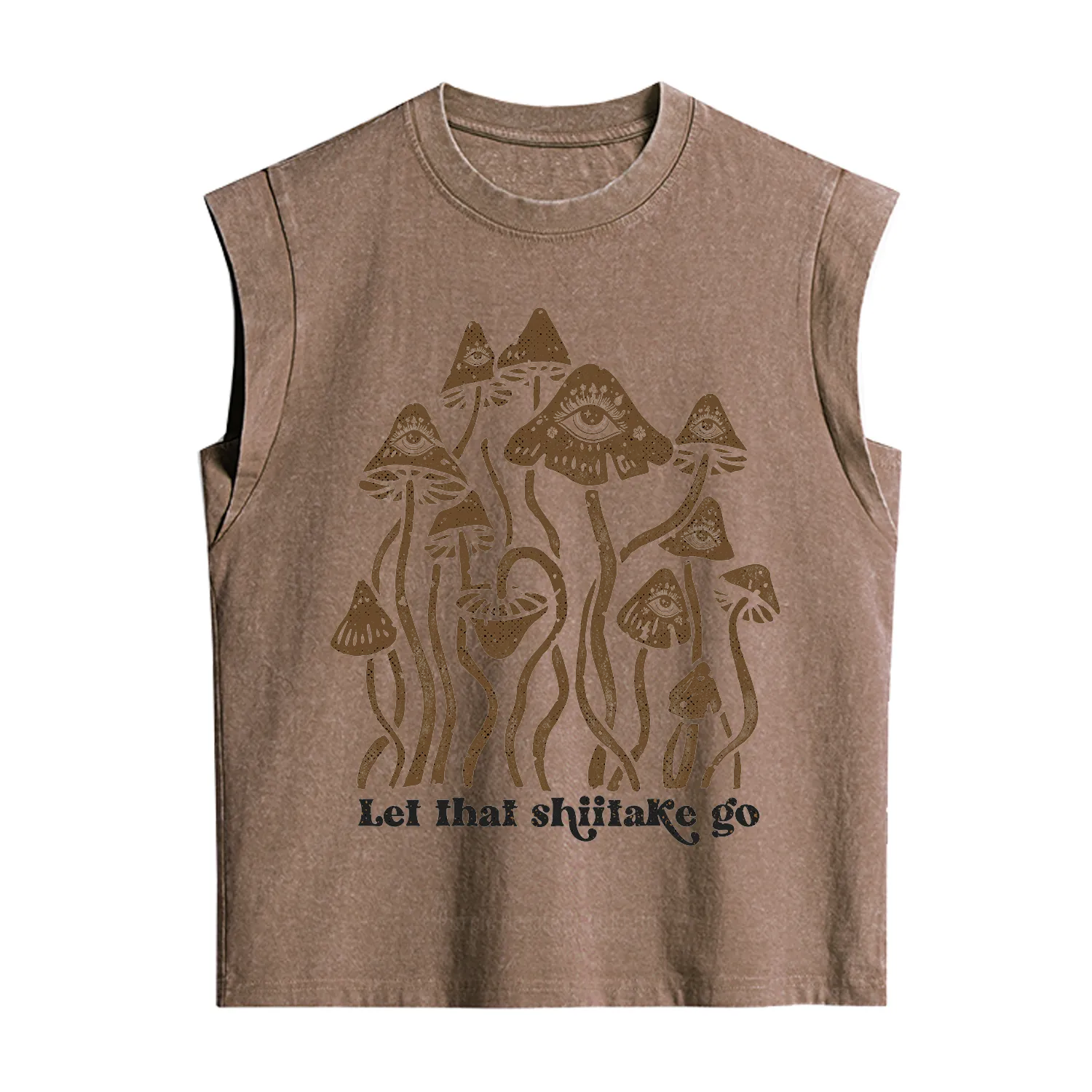 Purplehecate Let That Shiitake Go Funny Sarcastic Mushroom Vintage Washed Tank