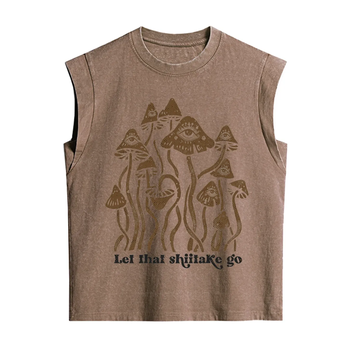 Purplehecate Let That Shiitake Go Funny Sarcastic Mushroom Vintage Washed Tank