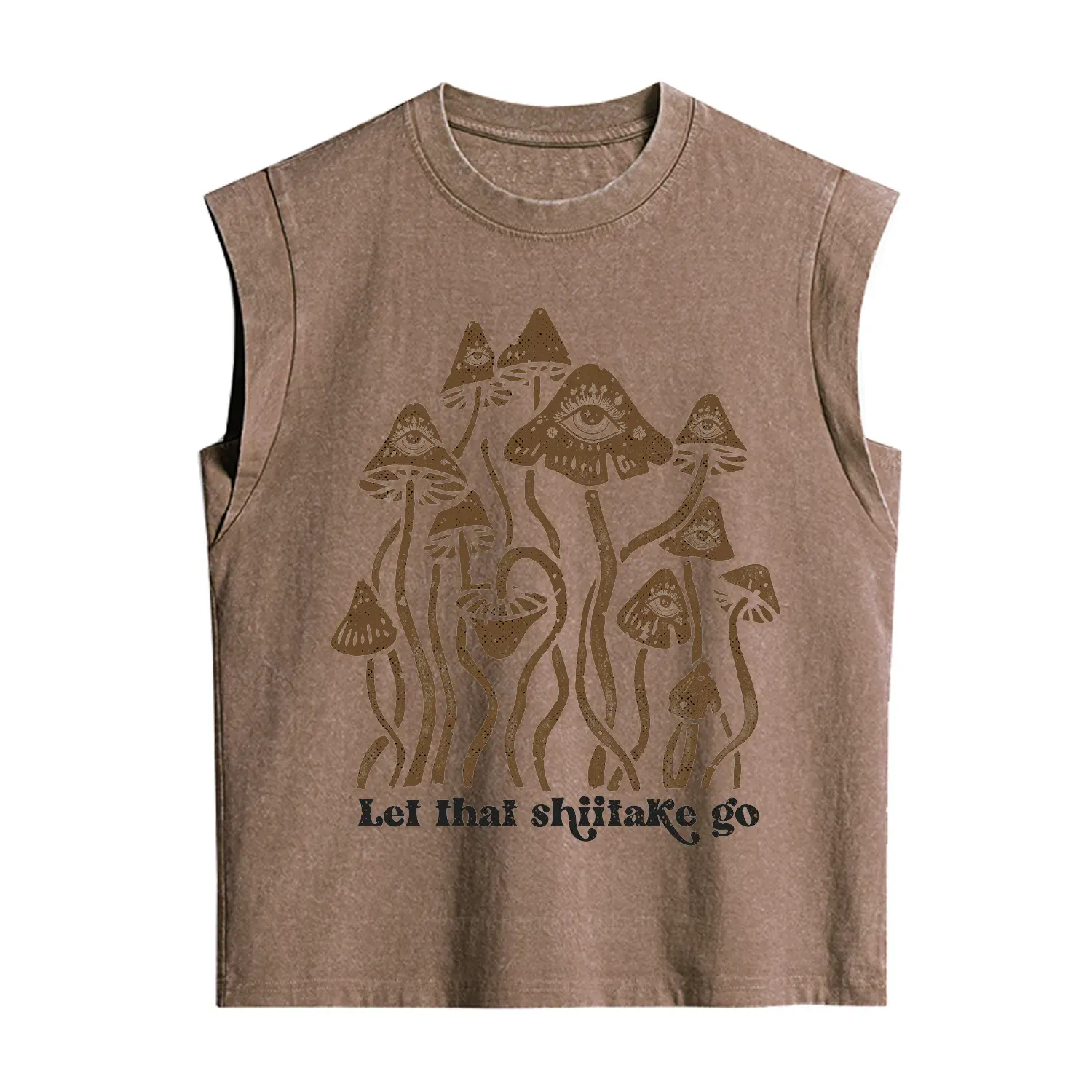 Purplehecate Let That Shiitake Go Funny Sarcastic Mushroom Vintage Washed Tank