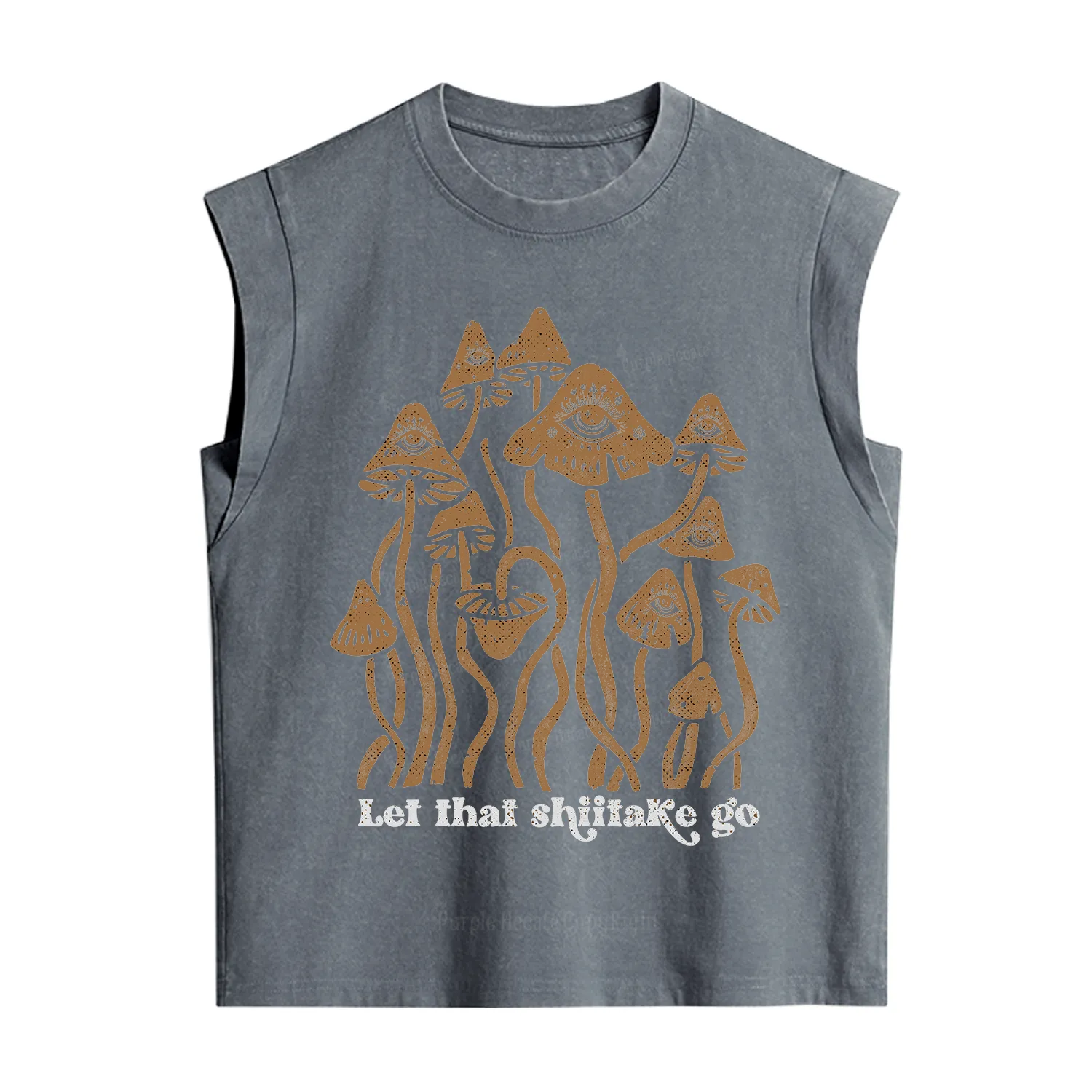 Purplehecate Let That Shiitake Go Funny Sarcastic Mushroom Vintage Washed Tank