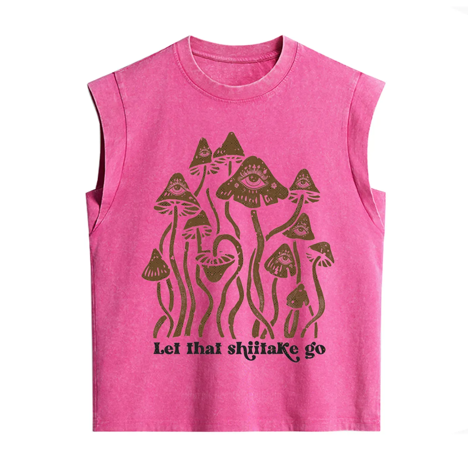 Purplehecate Let That Shiitake Go Funny Sarcastic Mushroom Vintage Washed Tank