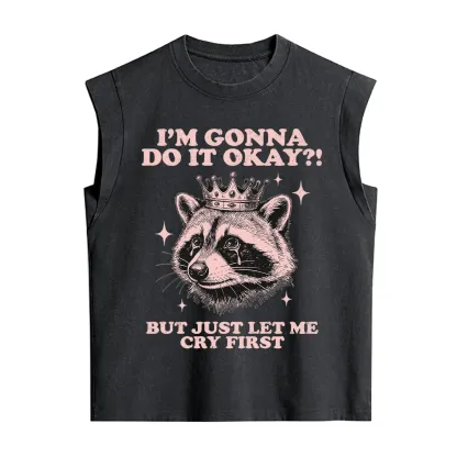 Purplehecate I'm Gonna Do It Okay Funny Raccoon Vintage Washed Tank
