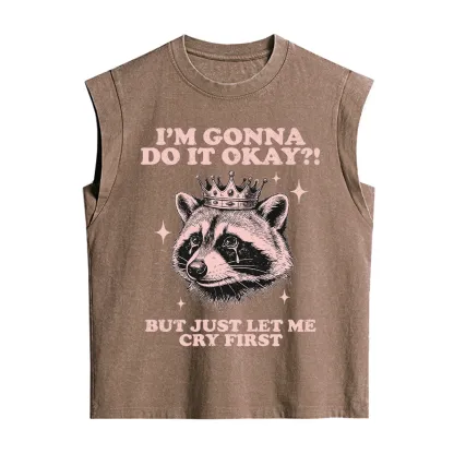 Purplehecate I'm Gonna Do It Okay Funny Raccoon Vintage Washed Tank