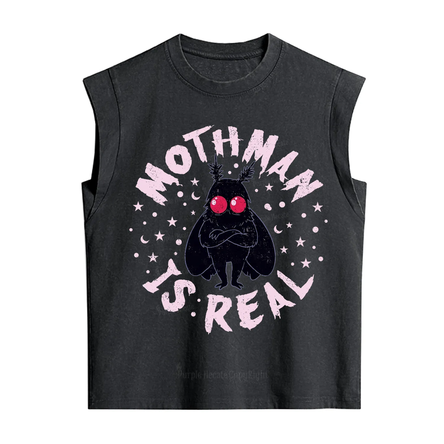 Purplehecate Mothman Is Real Vintage Washed Tank