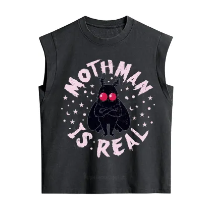 Purplehecate Mothman Is Real Vintage Washed Tank