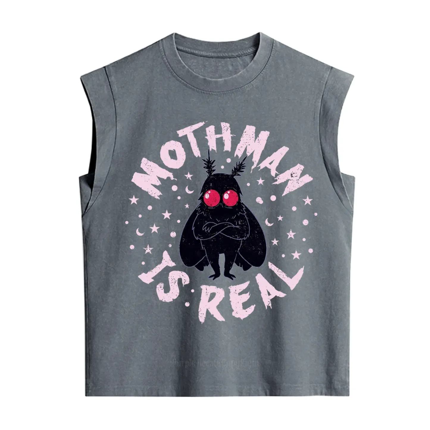 Purplehecate Mothman Is Real Vintage Washed Tank