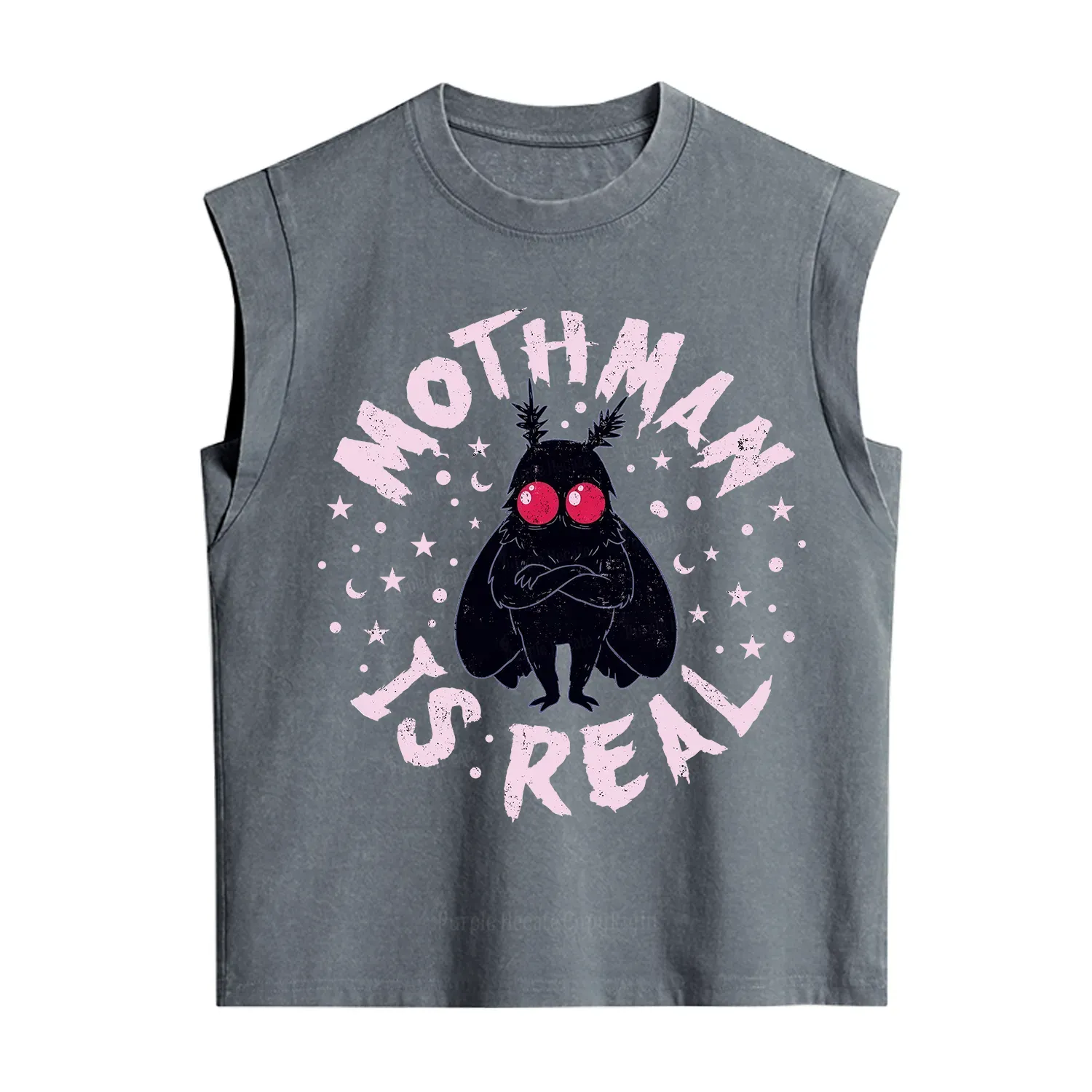 Purplehecate Mothman Is Real Vintage Washed Tank