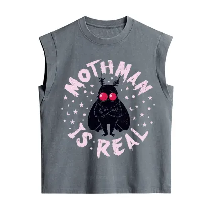 Purplehecate Mothman Is Real Vintage Washed Tank