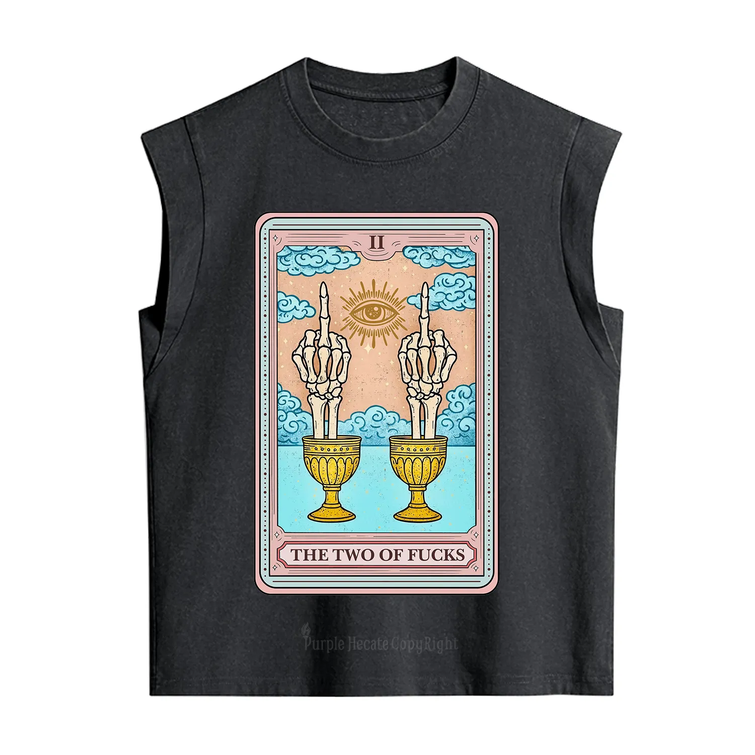 Purplehecate The Two of Fucks Tarot Vintage Washed Tank