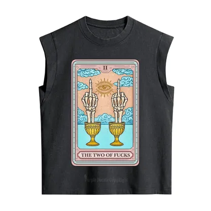 Purplehecate The Two of Fucks Tarot Vintage Washed Tank