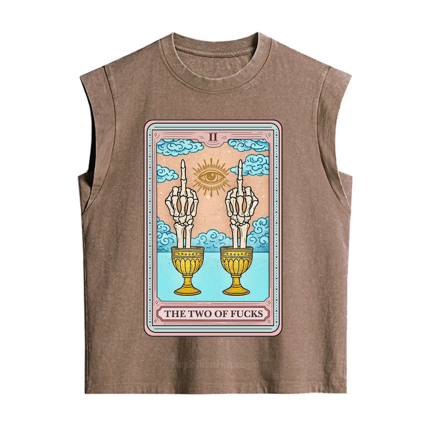 Purplehecate The Two of Fucks Tarot Vintage Washed Tank