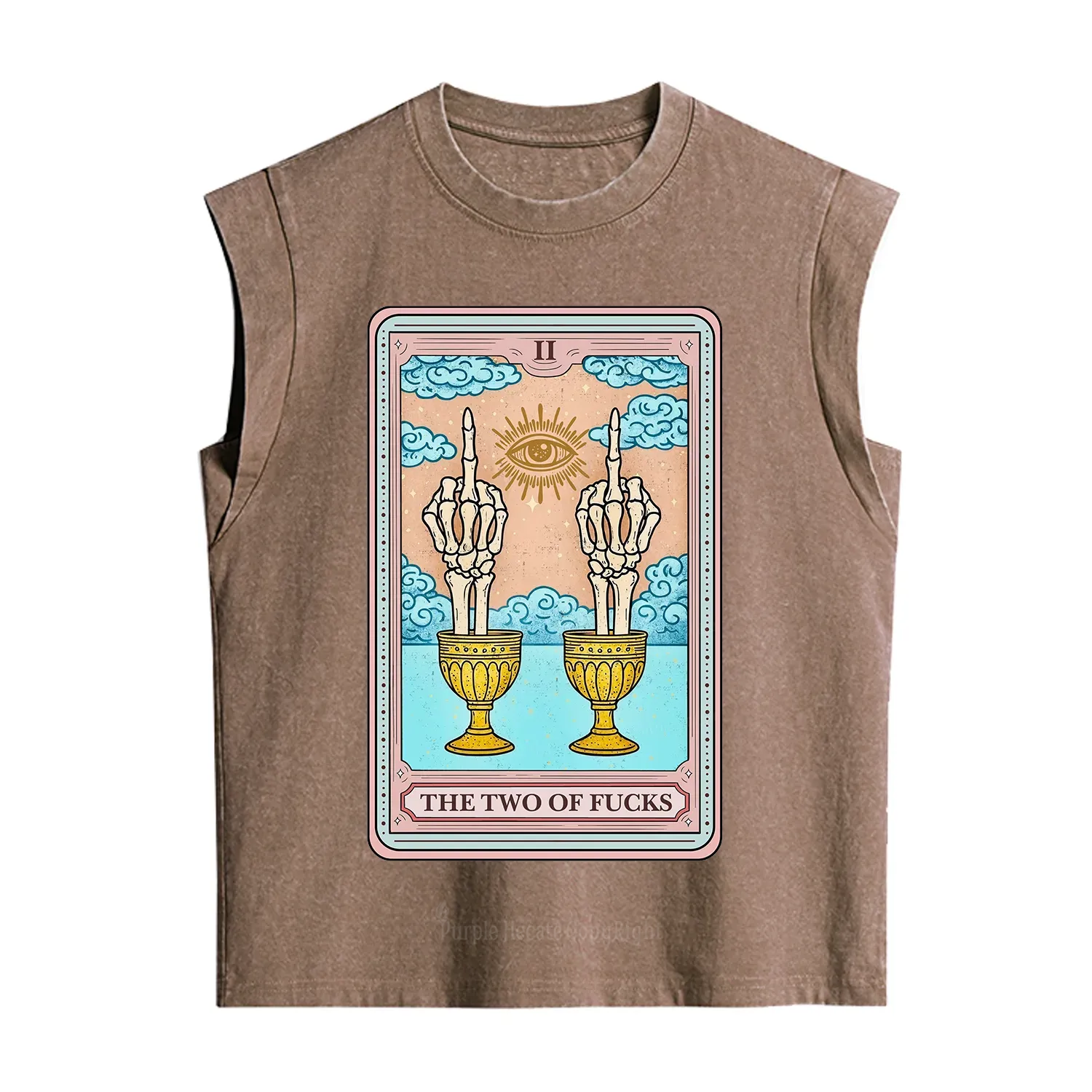 Purplehecate The Two of Fucks Tarot Vintage Washed Tank