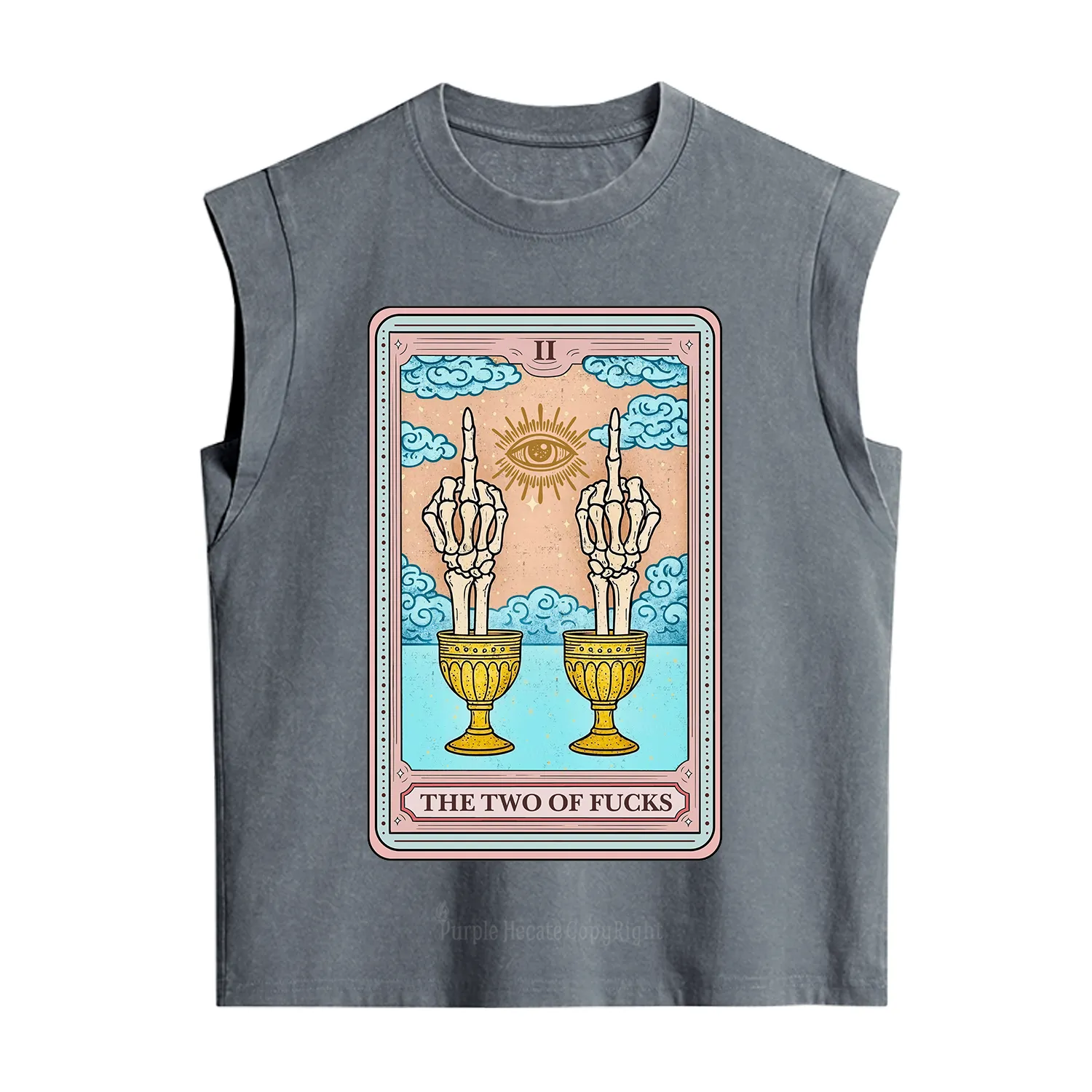 Purplehecate The Two of Fucks Tarot Vintage Washed Tank