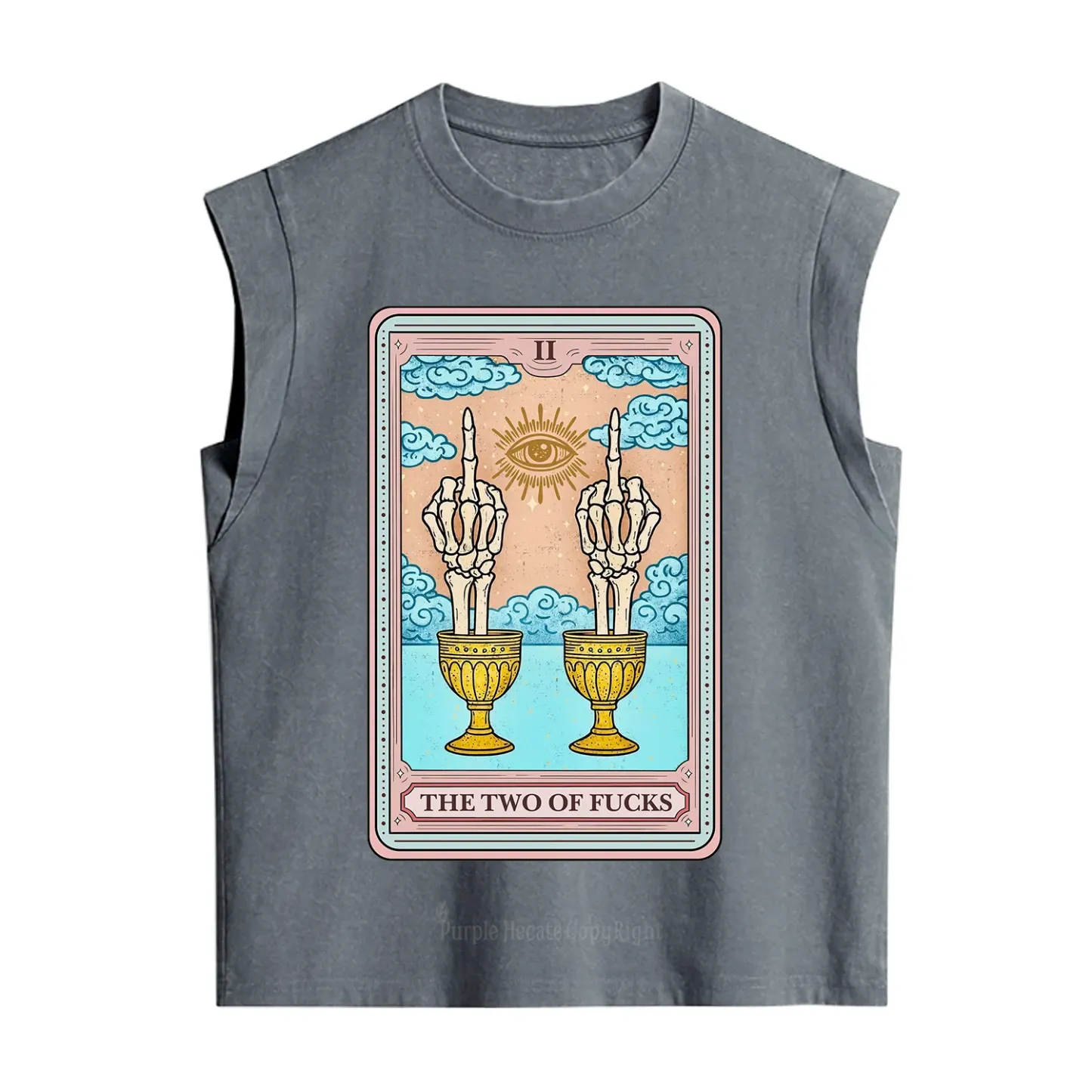 Purplehecate The Two of Fucks Tarot Vintage Washed Tank