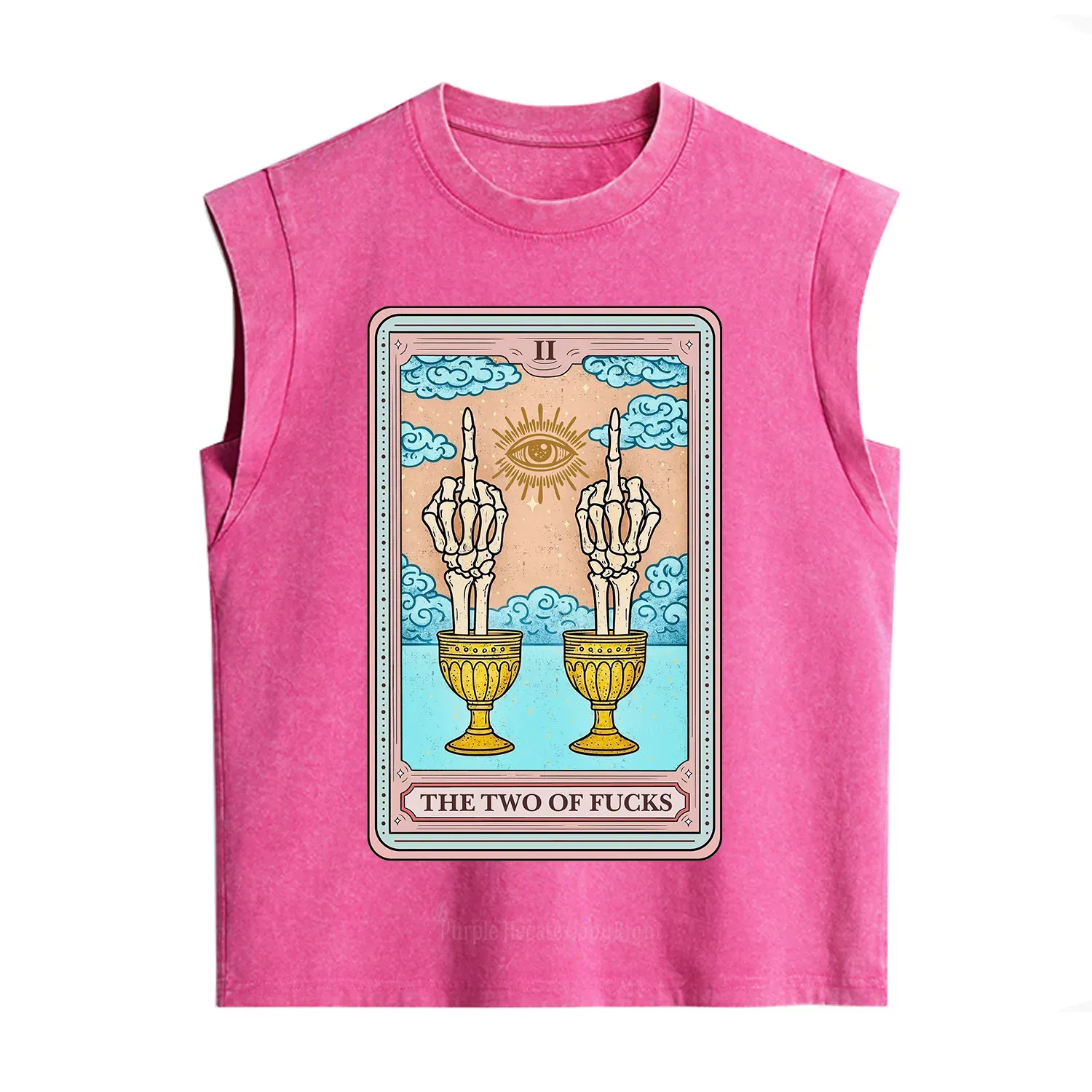 Purplehecate The Two of Fucks Tarot Vintage Washed Tank