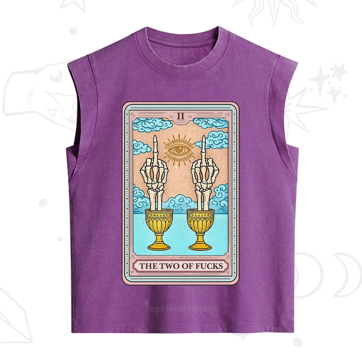 Purplehecate The Two of Fucks Tarot Vintage Washed Tank
