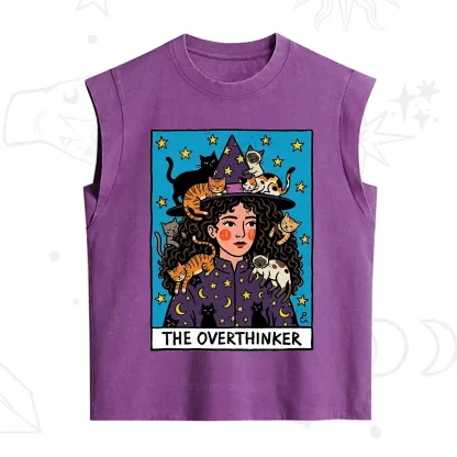 Purplehecate The Overthinker Witch Cat Party Vintage Washed Tank