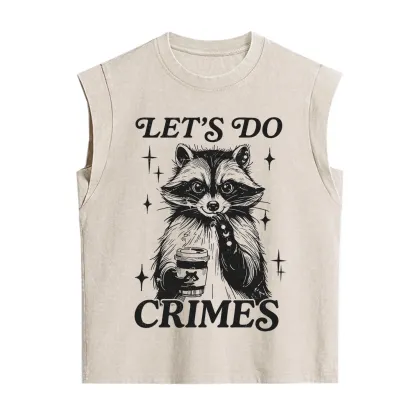 Purplehecate Let's Do Crimes Raccoon Vintage Washed Tank