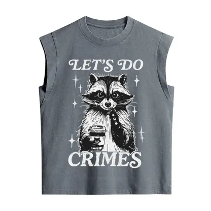 Purplehecate Let's Do Crimes Raccoon Vintage Washed Tank