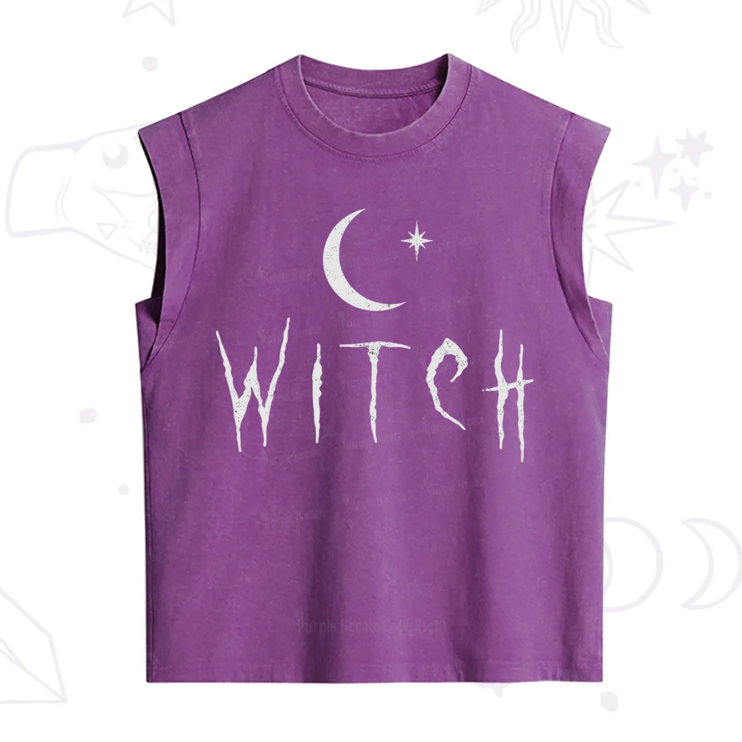 Purplehecate Witchy Moon Vintage Washed Tank