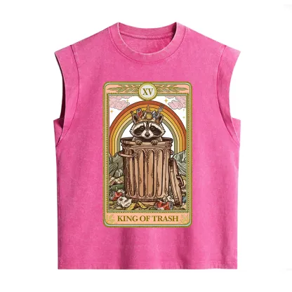 Purplehecate The King of Trash Raccoon Tarot Vintage Washed Tank