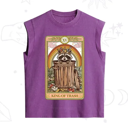 Purplehecate The King of Trash Raccoon Tarot Vintage Washed Tank