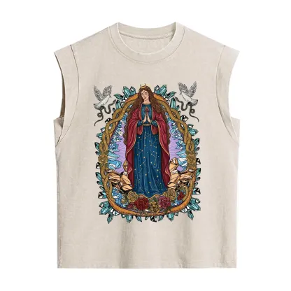 Purplehecate Crystal Rose Madonna Vintage Washed Tank