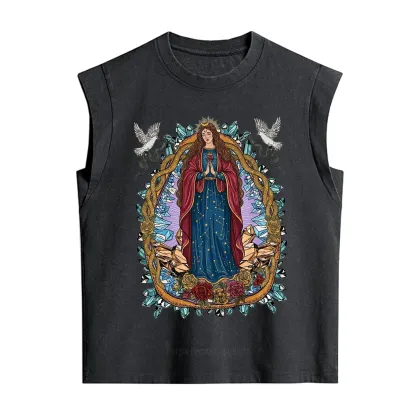 Purplehecate Crystal Rose Madonna Vintage Washed Tank