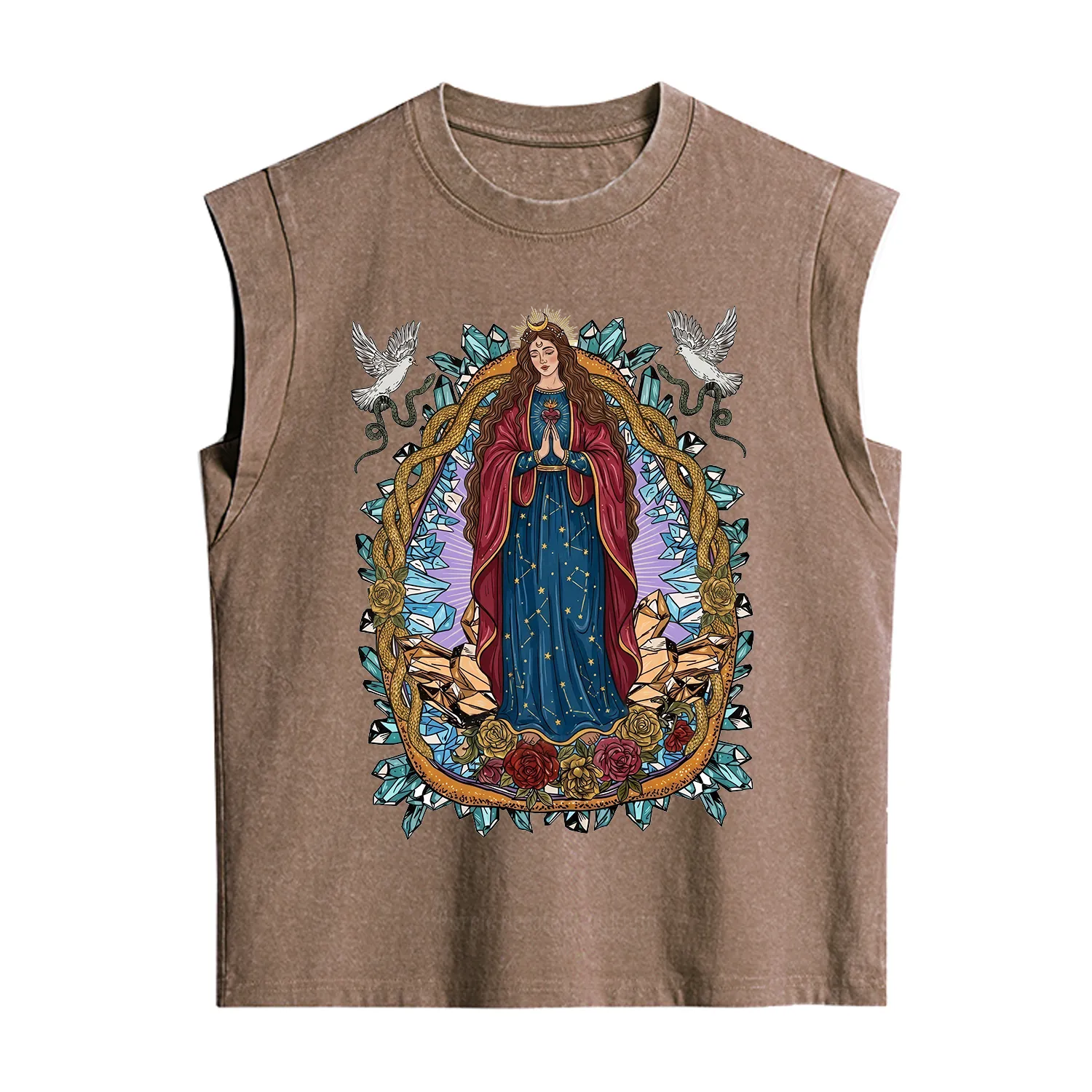 Purplehecate Crystal Rose Madonna Vintage Washed Tank