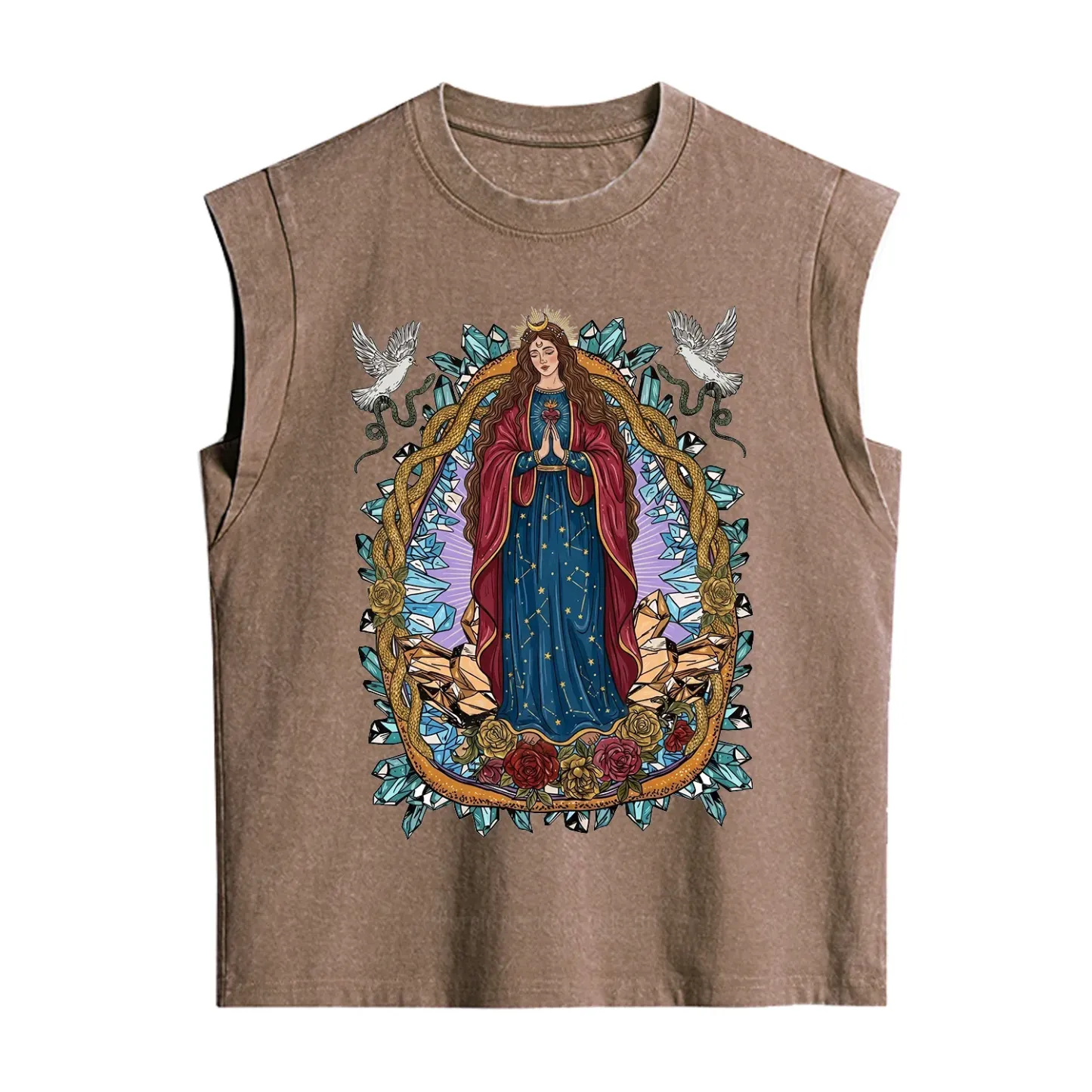 Purplehecate Crystal Rose Madonna Vintage Washed Tank