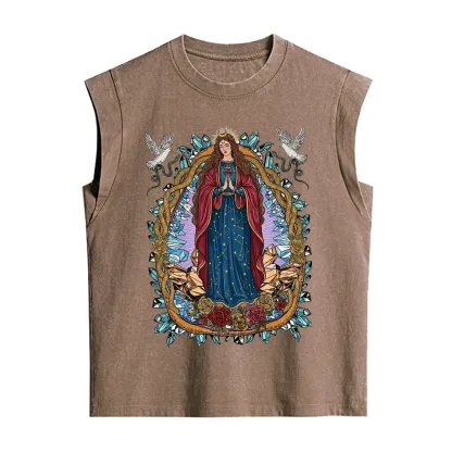 Purplehecate Crystal Rose Madonna Vintage Washed Tank