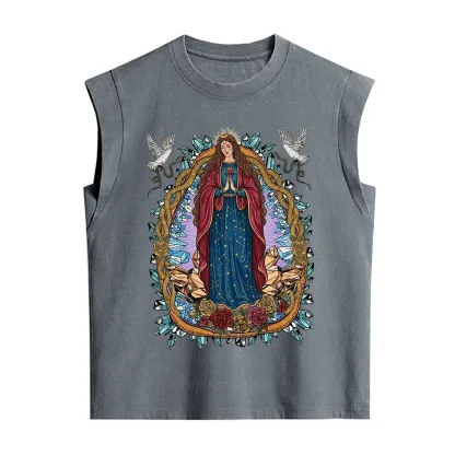 Purplehecate Crystal Rose Madonna Vintage Washed Tank