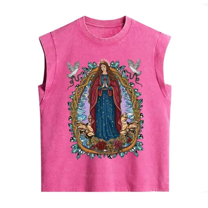 Purplehecate Crystal Rose Madonna Vintage Washed Tank