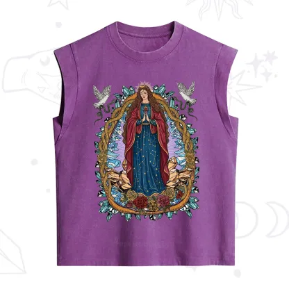 Purplehecate Crystal Rose Madonna Vintage Washed Tank