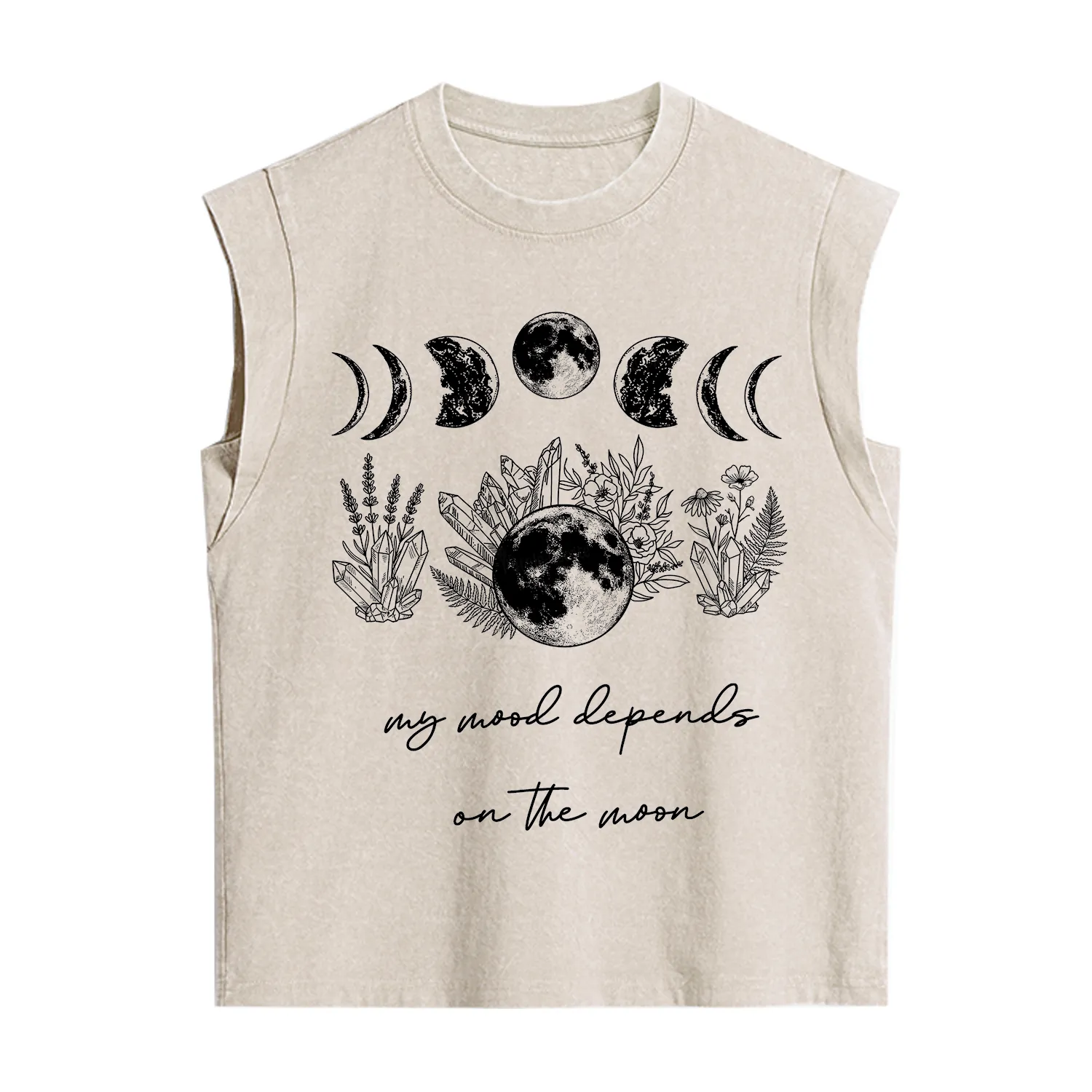 Purplehecate My Mood Depends On The Moon Vintage Washed Tank