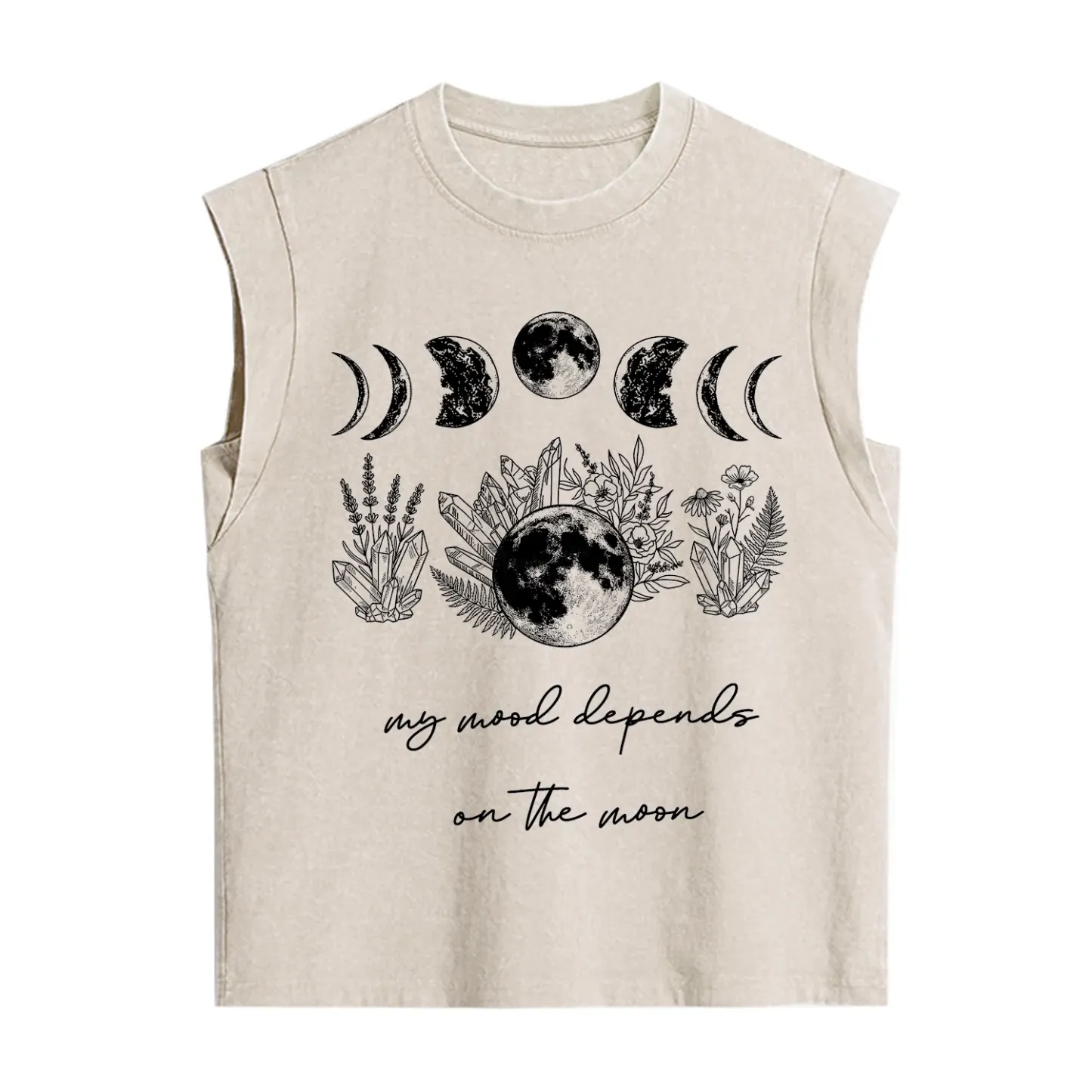 Purplehecate My Mood Depends On The Moon Vintage Washed Tank