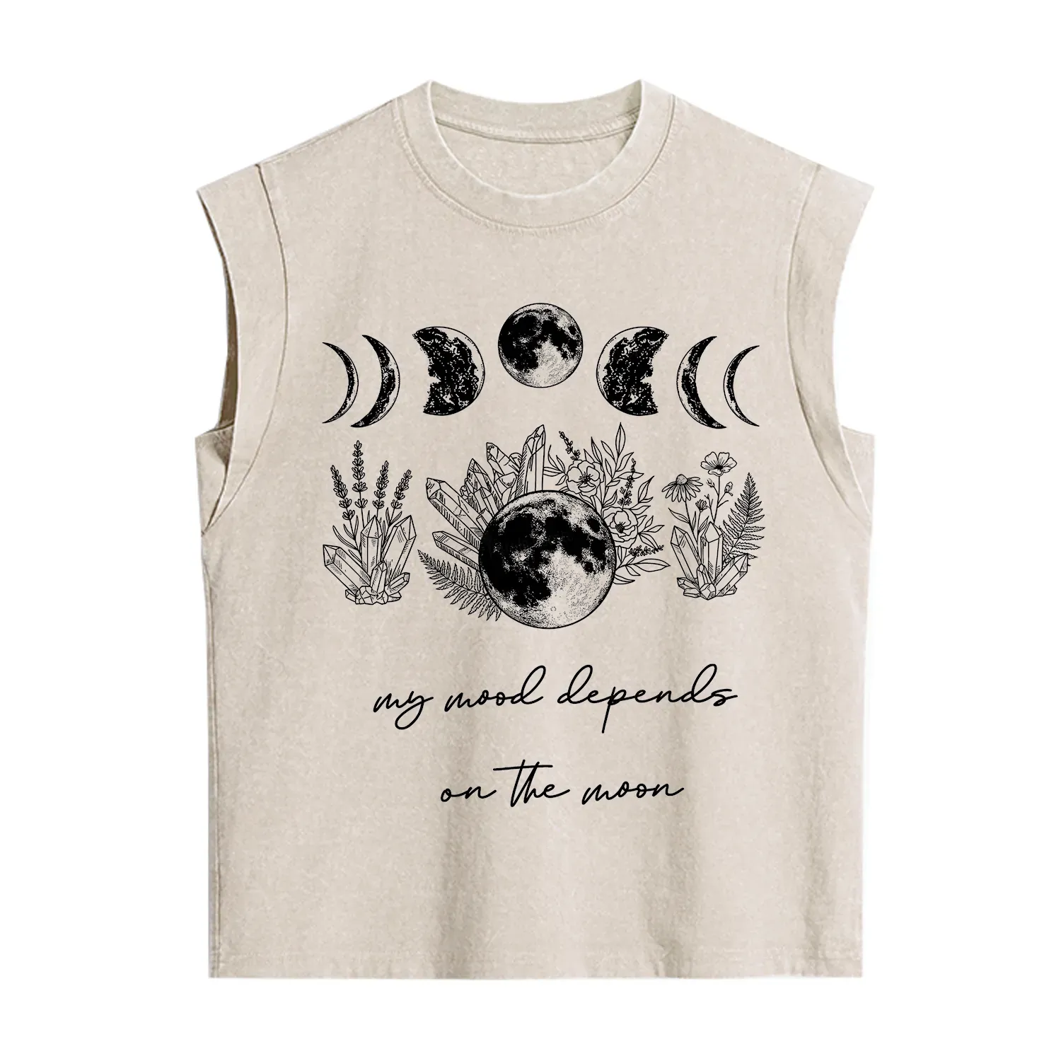 Purplehecate My Mood Depends On The Moon Vintage Washed Tank