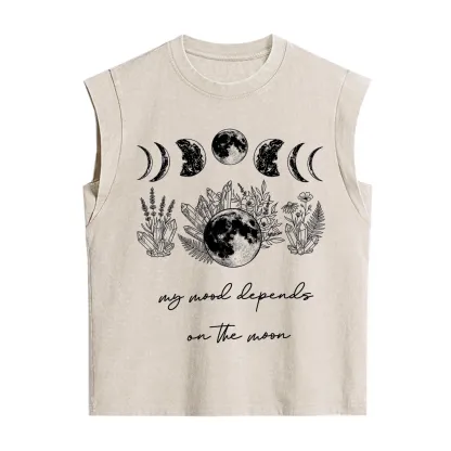 Purplehecate My Mood Depends On The Moon Vintage Washed Tank