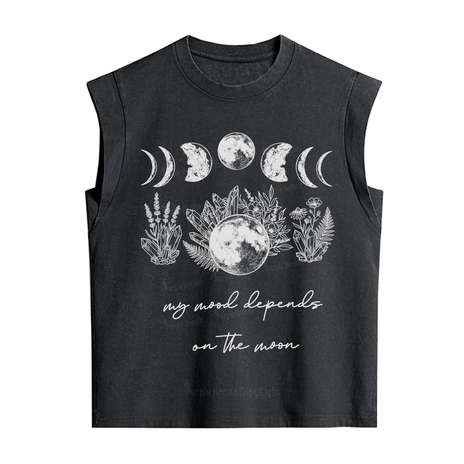 Purplehecate My Mood Depends On The Moon Vintage Washed Tank