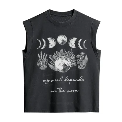Purplehecate My Mood Depends On The Moon Vintage Washed Tank