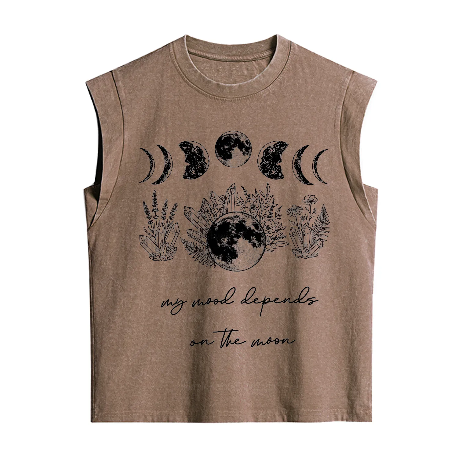 Purplehecate My Mood Depends On The Moon Vintage Washed Tank