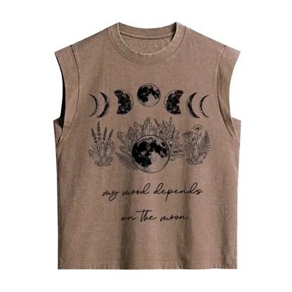 Purplehecate My Mood Depends On The Moon Vintage Washed Tank