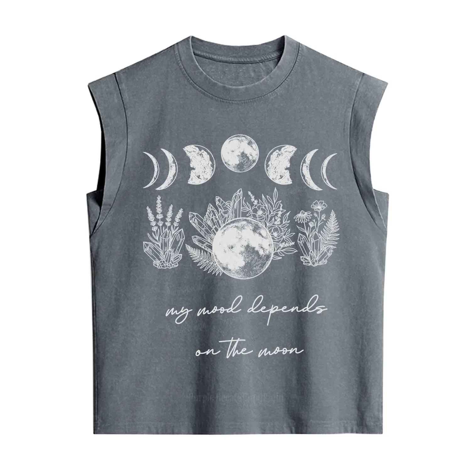 Purplehecate My Mood Depends On The Moon Vintage Washed Tank